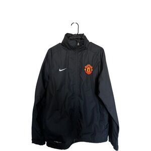 Nike Manchester United Storm-Fit Rain Jacket Mens Black Full Zip Windbreaker M
